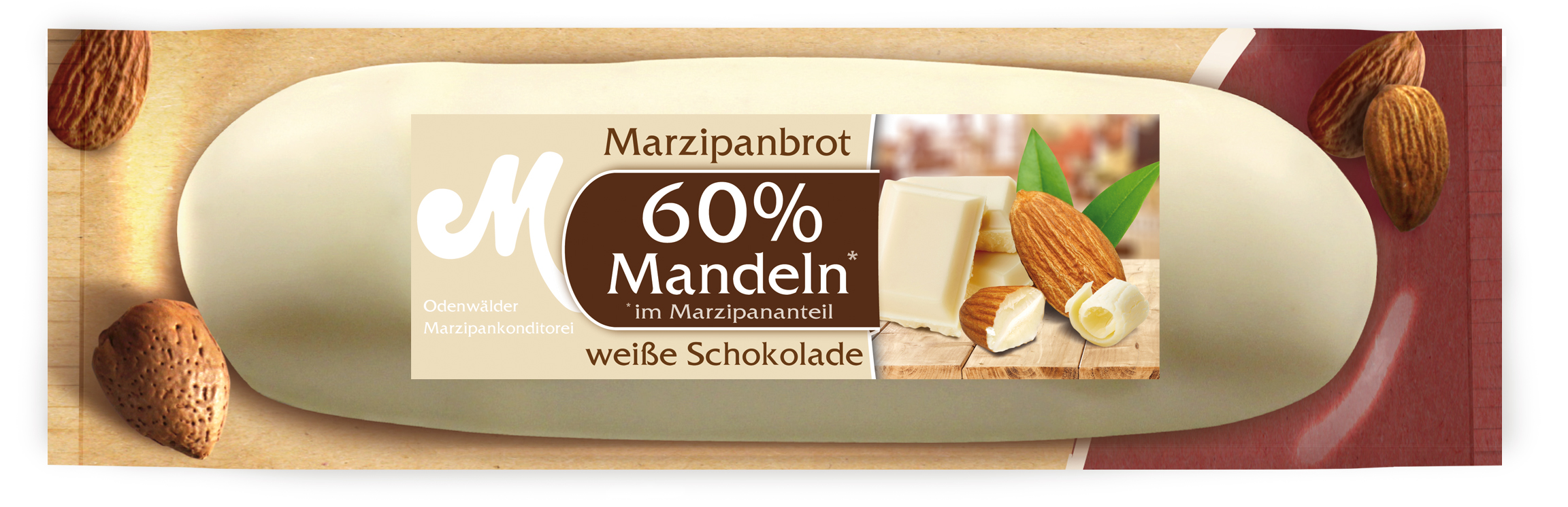 Marzipanbrot mit weißer Schokolade