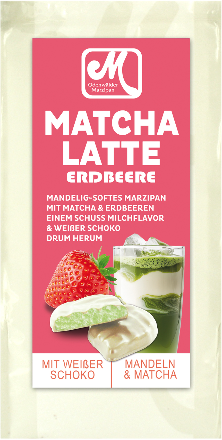 Matcha-Latte Erdbeer Blätter