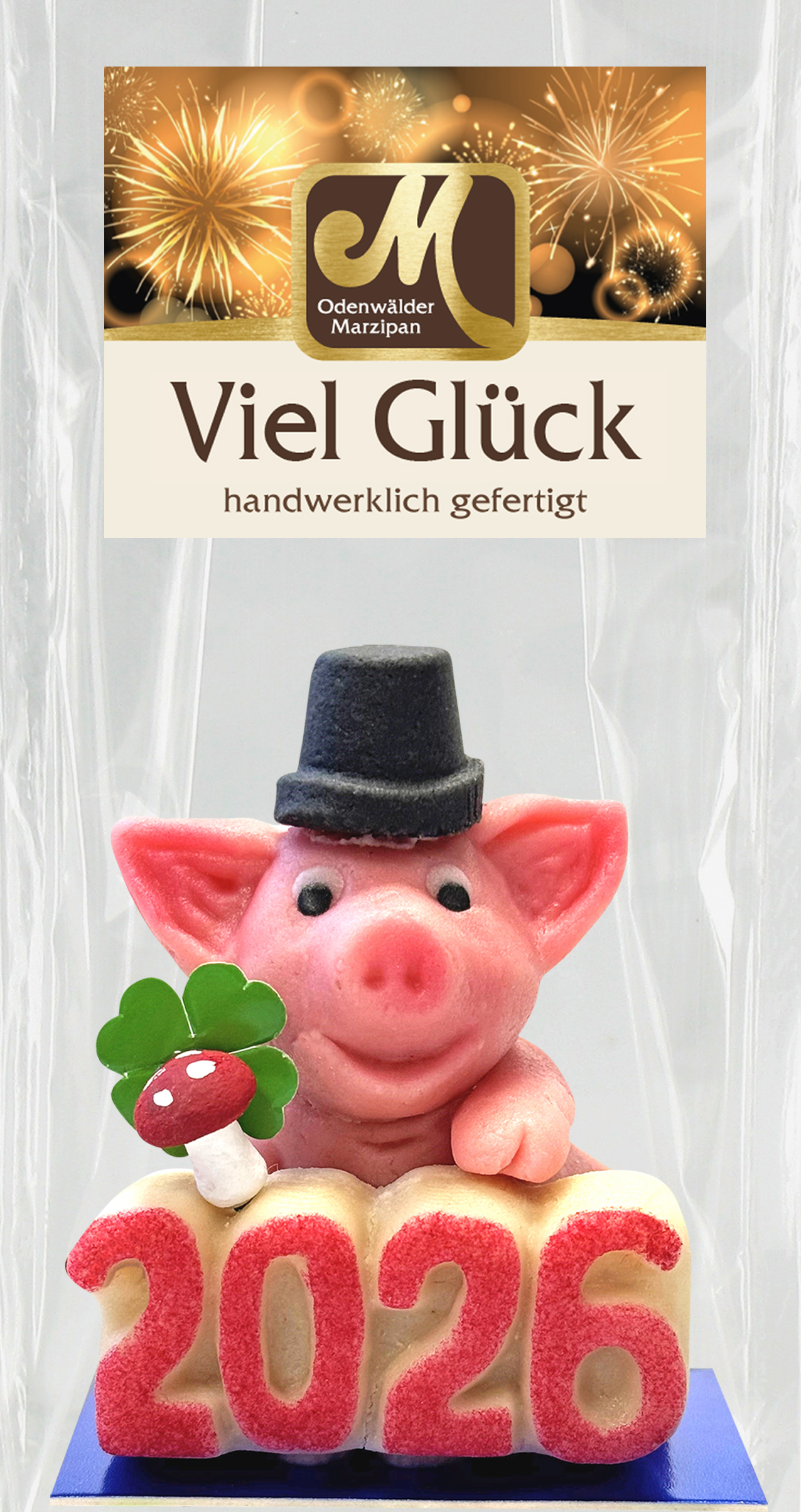 Schwein Beppi mit Glückszahl